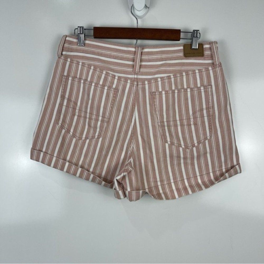 American Eagle Outfitters Striped Denim Mom Shorts Women's Size 12 Regular - Picture 5 of 8